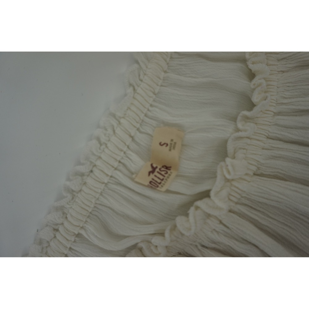 Ren Fair Peasant Blouse Boho Eyelet Embroidery Off Shoulder Ivory White Small - Picture 7 of 8
